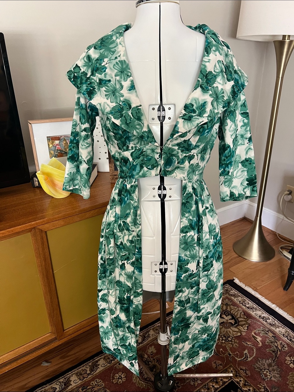 Trashy Diva Green Floral Cutaway Coat Dress